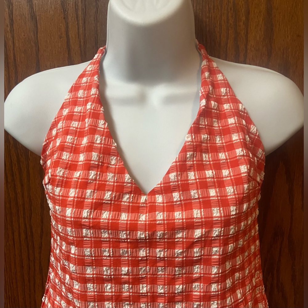 ASOS Design Seersucker Red Swimsuit Size 6 New
